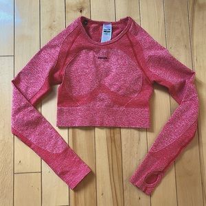 Ladies gymshark crop top size small orange